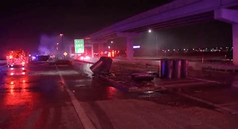 Fiery Crash Kills 1 Shuts Down Highway Causes Another 5 Vehicle