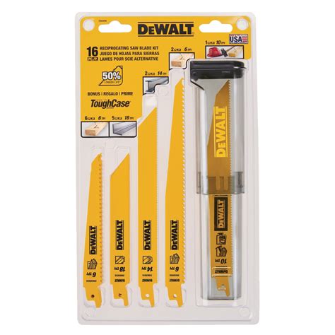 Dewalt Dw4899 Bi Metal Reciprocating Saw Blade Set For Wood Metal 16 Pc Canadian Tire