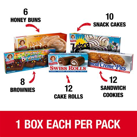 Little Debbie Variety Pack Zebra Cakes Cosmic Brownies Honey Buns