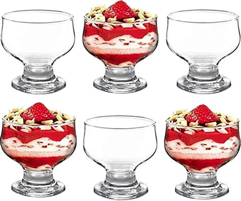 Gk Global Kitchen Glass Dessert Bowls Sundae Ice Cream Set Of Short