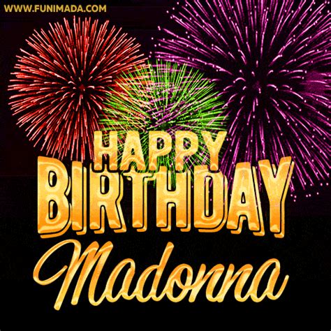 Wishing You A Happy Birthday Madonna Best Fireworks Animated