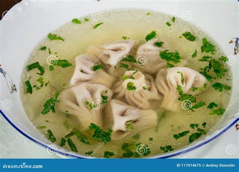 Georgian khinkali soup stock image. Image of plate, asian - 117014675