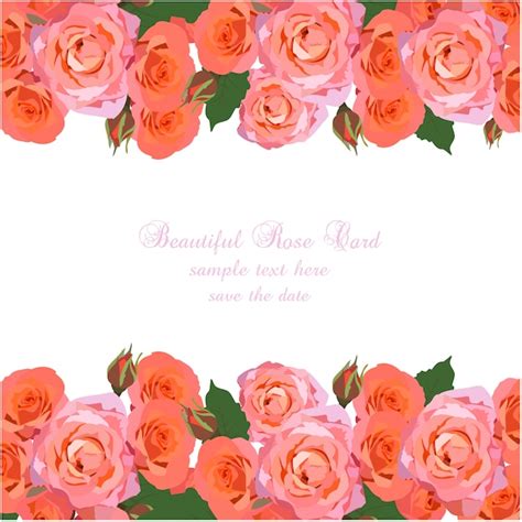 Free Vector Beautiful Rose Card Design