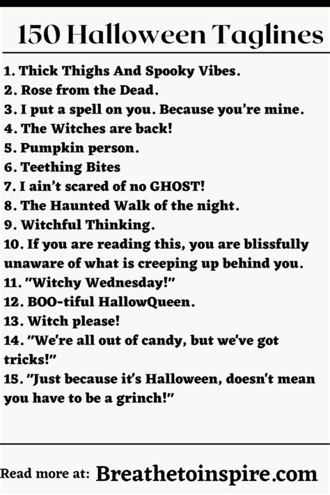 150+ Best Halloween Taglines For Instagram (Funny, Catchy, Movies ...