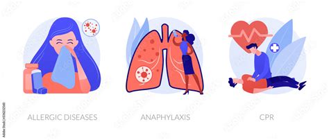 Allergic Reactions First Aid Abstract Concept Vector Illustration Set Allergic Diseases