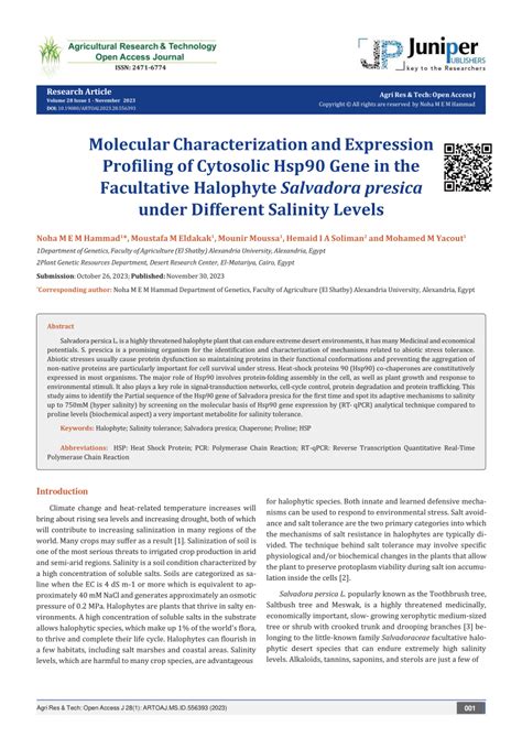 PDF Molecular Characterization And Expression Profiling Of Cytosolic