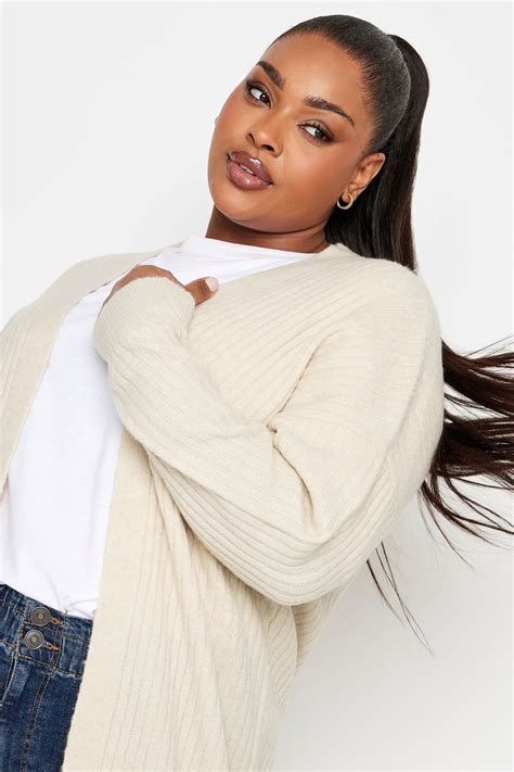 Yours Plus Size Cream Ribbed Knit Cardigan Yours Clothing