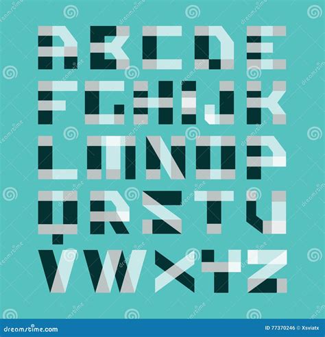 Geometric Shapes Modern Experimental Font Alphabet Overlay Transparent