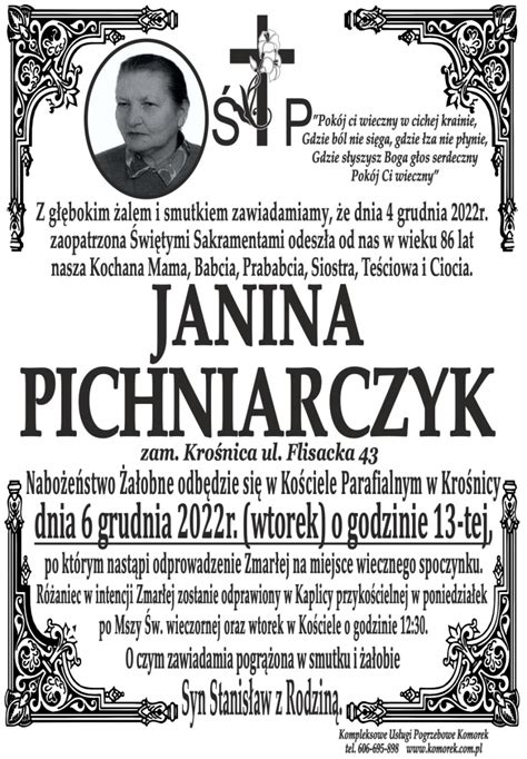 Janian Pichniarczyk Nekrologi Podhale24 Pl