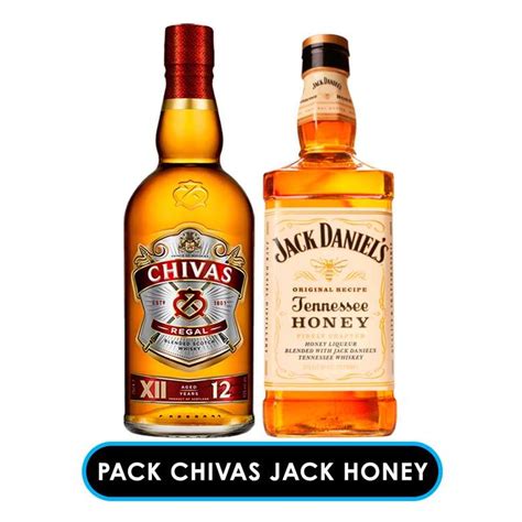 Booz cl PACK CHIVAS JACK HONEY Whisky Chivas Regal 12 Años 750cc