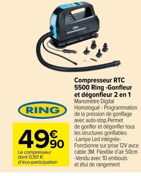 Promo Compresseur rtc 5500 ring gonfleur et dégonfleur 2 en 1 chez