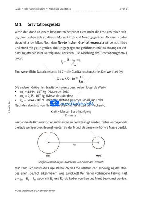 Aufgaben Zur Gravitation Meinunterricht