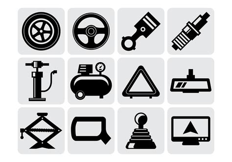 Car Parts Icons Vector 138190 Vector Art At Vecteezy