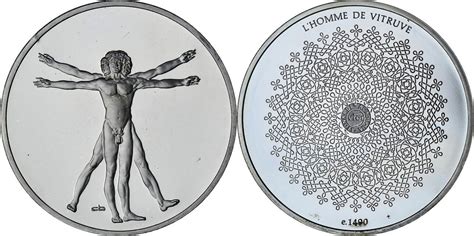 Frankreich Medaille Léonard de Vinci l Homme de Vitruve Proof UNZ