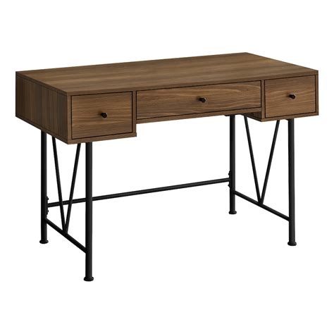 Monarch Specialties Computer Desk 48l Walnut Black Metal The