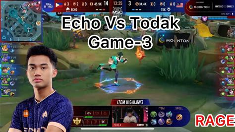 Msc Echo Vs Todak Game Battle Highlights Youtube