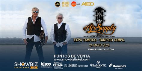 Boletos AIR SUPPLY 24 DE MAYO 2024 TAMPICO ShowBizTicket