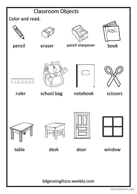 Classroom Objects English Esl Worksheets Pdf And Doc