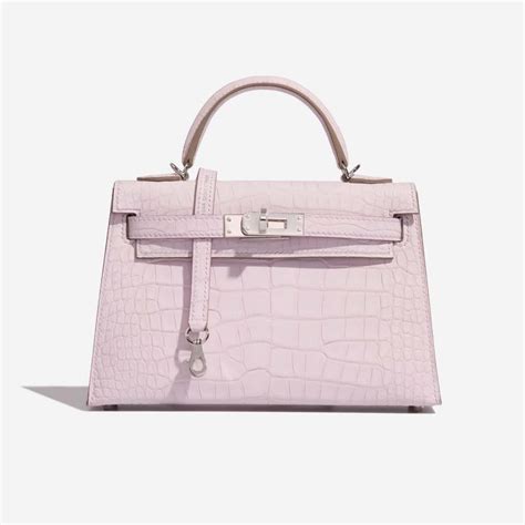 Herm S Kelly Mini Matte Alligator Borreal Satin Mauve Pale Sacl B