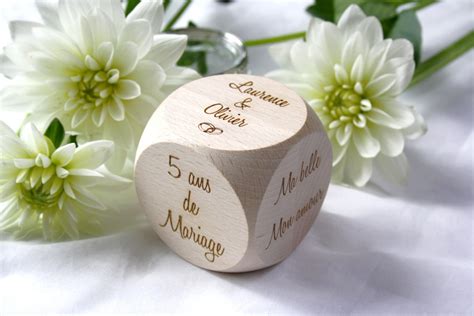 Cadeau De Mariage Anniversaire De Mariage Cube En Bois Cadeau