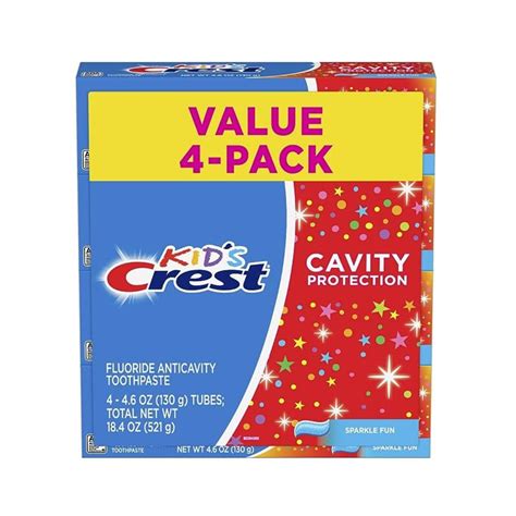 Crest Kids Cavity Protection Toothpaste, Sparkle Fun Flavor (4.6 oz, 4 ...