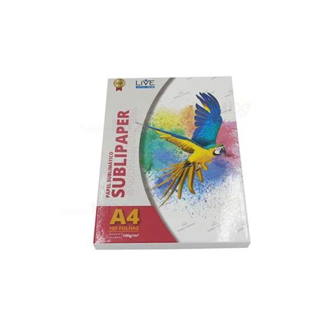 Papel Livesub Sublipaper Sublimação A4 100g 100 Folhas Papéis