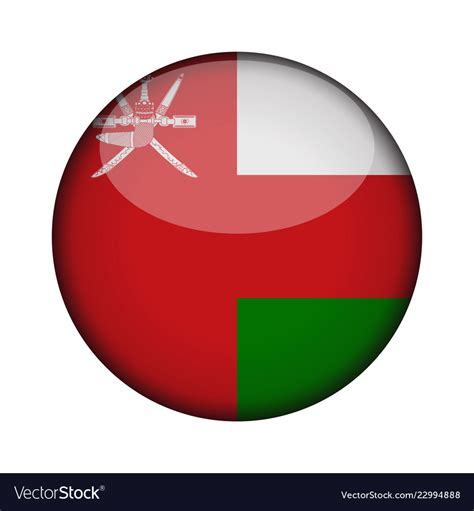 Oman Flag In Glossy Round Button Icon Oman Vector Image