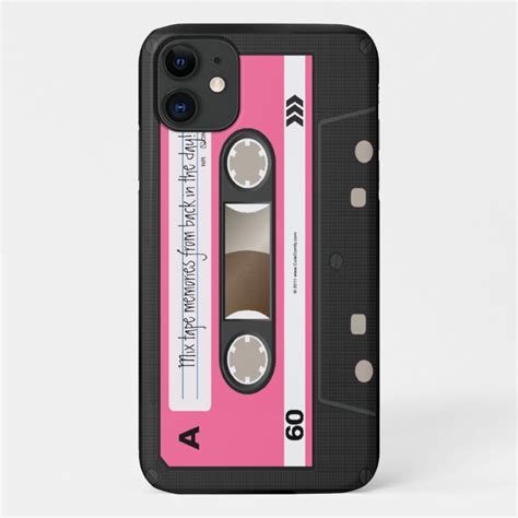 Hot Pink Retro Cassette Tape Personalized Case