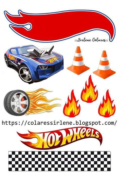 Topo de bolo hot wheels para editar e imprimir grátis Festa Free