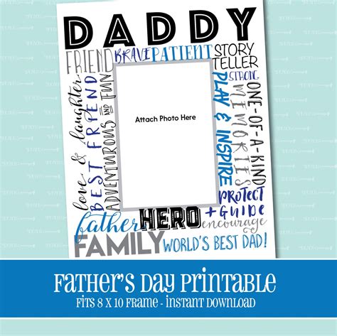 FATHER'S DAY PRINTABLE Gift for Dad Word Art Printable - Etsy