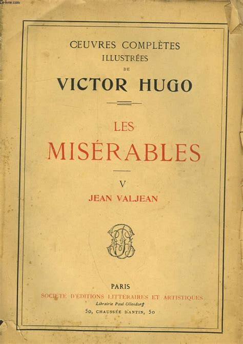 LES MISERABLES V JEAN VALJEAN By HUGO Victor Bon Couverture Souple