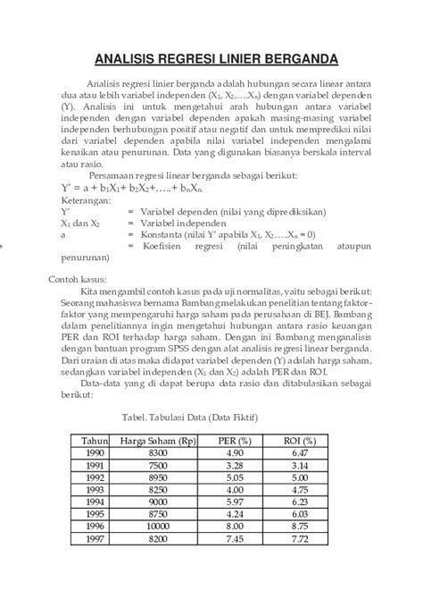 Doc Analisis Regresi Linier Berganda Fathur Rohman