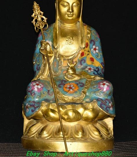 Bronze Gilt Cloisonne Enamel Tang Seng San Zang Ksitigarbha