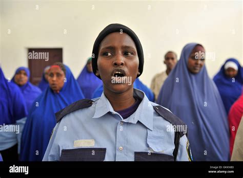 Somali Police At General Kaahiye Police Academy Stand For The National