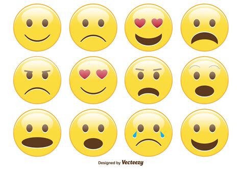 Cute Smiley Emoticon Set 85195 Vector Art At Vecteezy