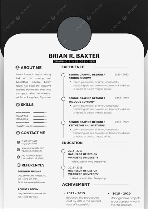 Creative Modern Professional Resume Cv Psd Template Template Download