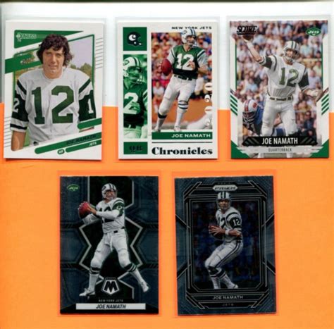 Joe Namath New York Jets Nfl Football Card Lot Ebay