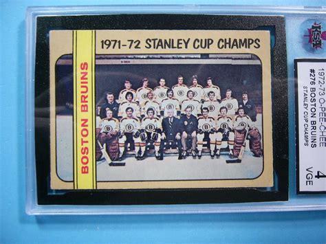 1972 73 O PEE CHEE NHL HOCKEY CARD 276 BOSTON BRUINS STANLEY CUP KSA 4