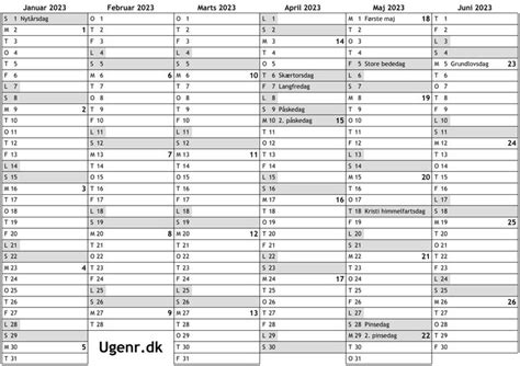 Kalender For 2023 Med Helligdage Og Ugenumre Ugekalender Online