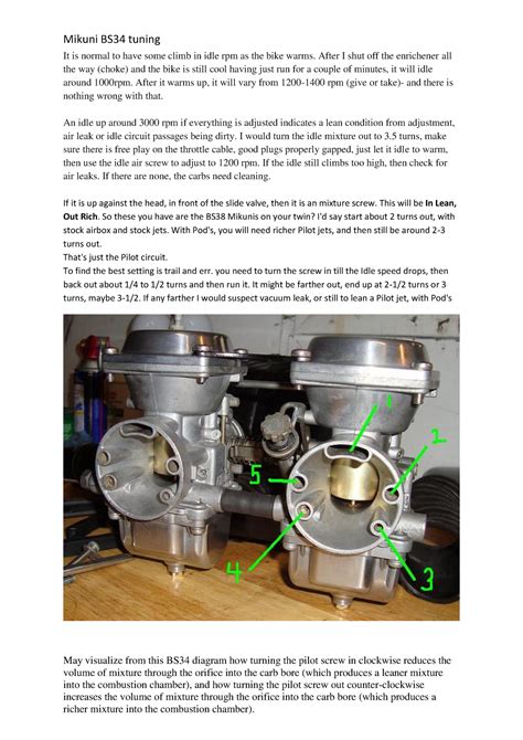 Mikuni Bs34 Idle Circuit Tuning It Is Normal To Have Some Climb In