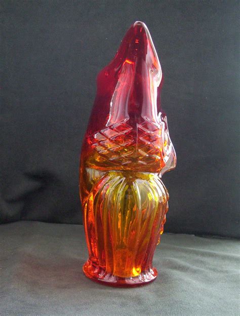 Vintage Rainbow Glass Amberina Owl Vase Viking Art Glass Etsy