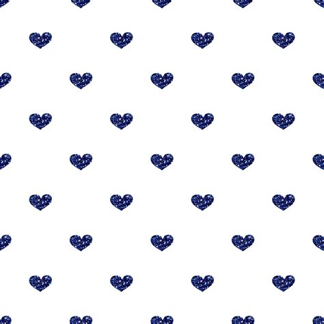 Premium Vector | Seamless blue heart glitter pattern on white background