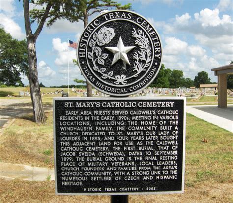 Saint Marys Catholic Church Cemetery In Caldwell Texas Find A Grave Cemetery