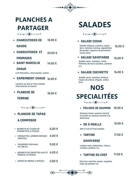 Menu Au Le Chalet Savoyard De L Esplanade Restaurant Bourgoin Jallieu