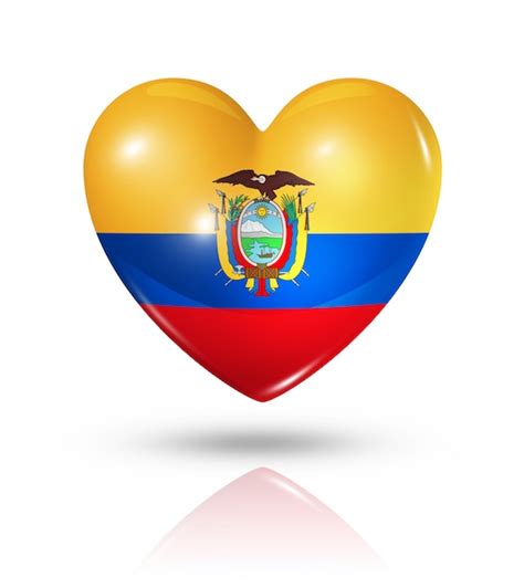 Amor ecuador icono de la bandera del corazón Foto Premium