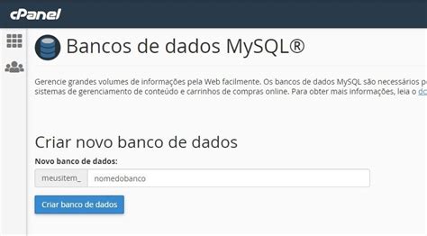 Como Criar Um Banco De Dados Mysql No Cpanel Ajuda