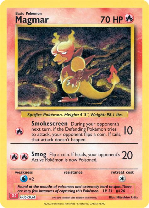 Magmar Pok Mon Trading Card Game Classiccharizard Clc Pkmncards