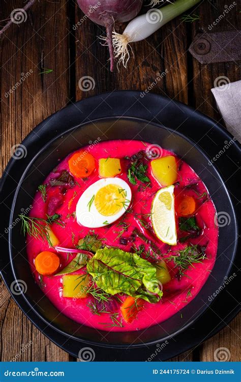 Sopa De Beterraba De Primavera Polina Botwinka Foto De Stock Imagem