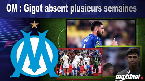 OM Gigot Absent Plusieurs Semaines Football MAXIFOOT