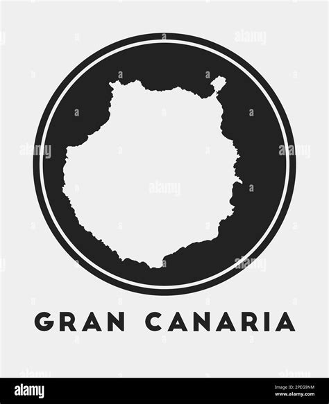 Icono De Gran Canaria Logotipo Redondo Con Mapa De La Isla Y T Tulo